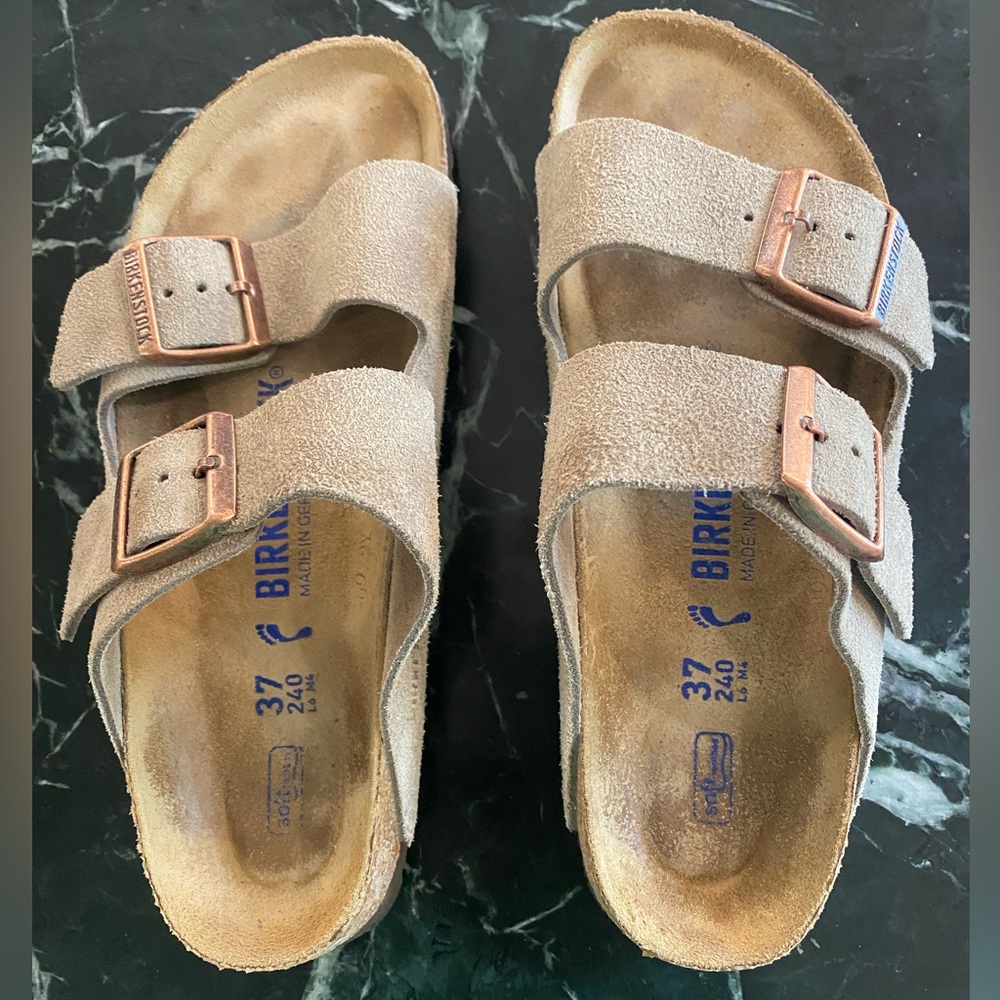 Birkenstock Arizona Taupe Suede Sandals